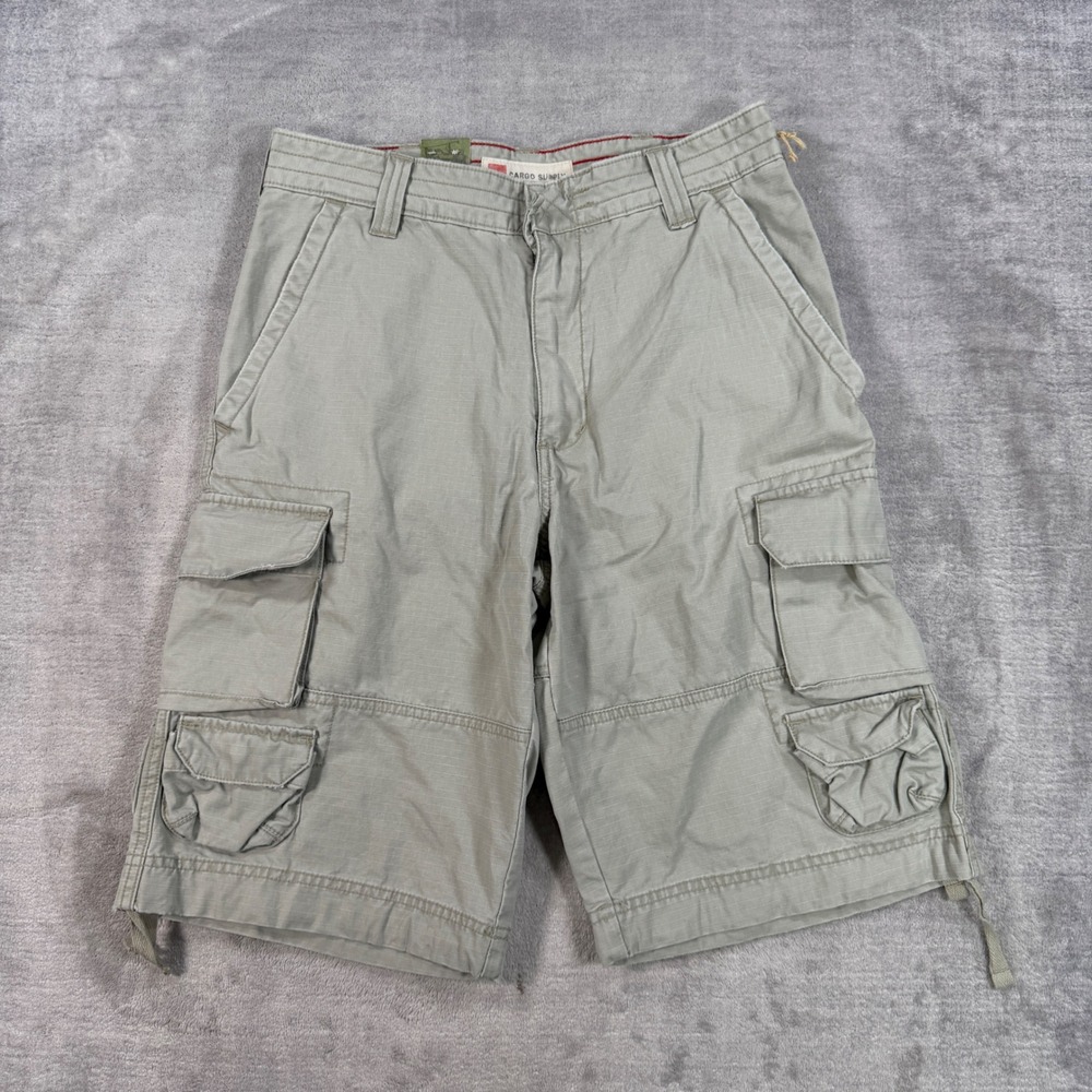 Mossimo Cargo Shorts Mens 28 Beige Y2K Ripstop Utility Outdoor Hiking Skater